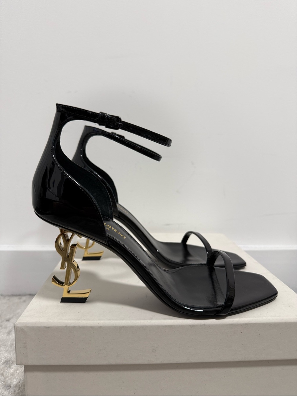 Saint Laurent Women's Opyum 85 Heels Black/Good - Size 38.5 EU / 8.5 US - NEW
